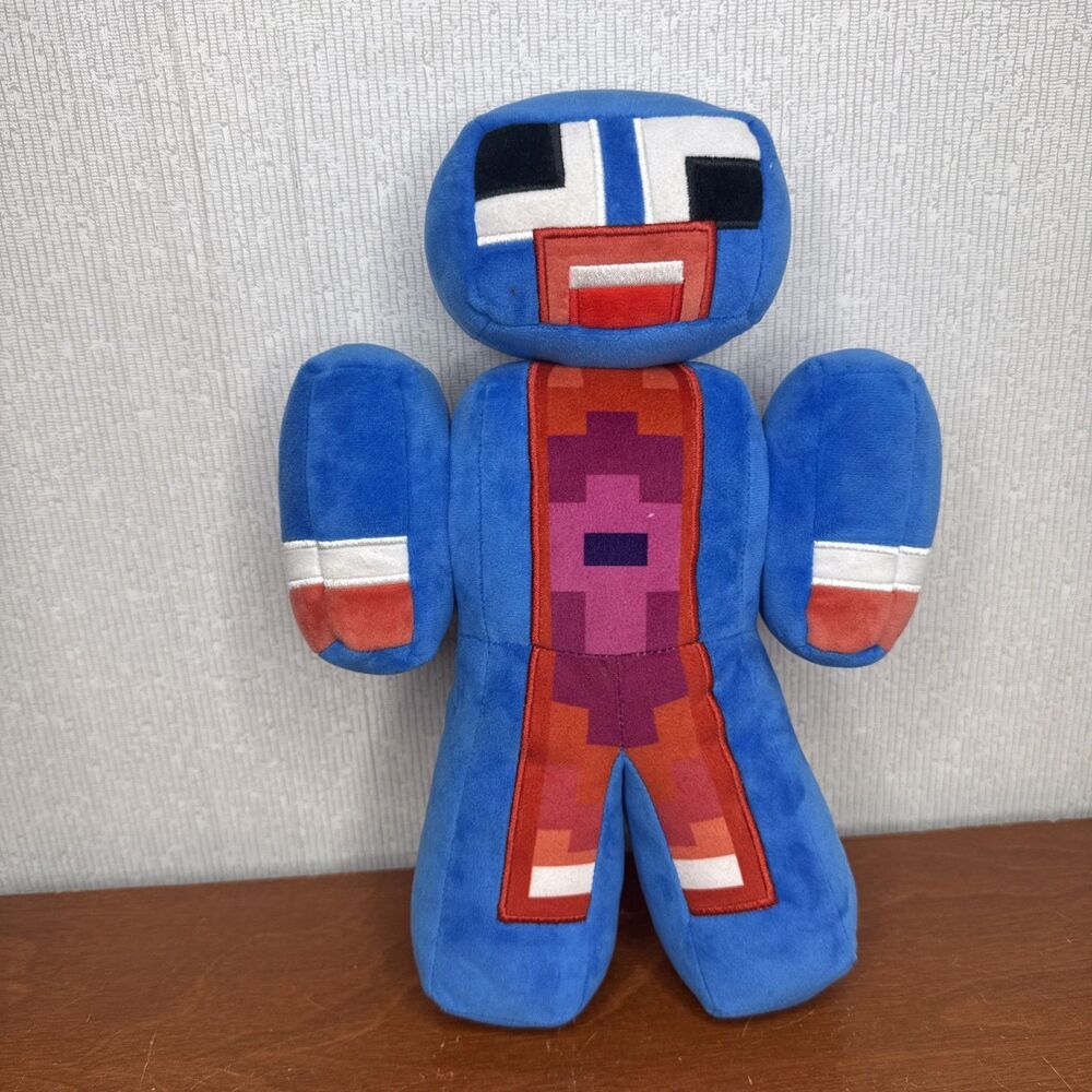 Unspeakable 12" Plush Blue Pixel Character Stuffed Toy Warren James Gamer Figure